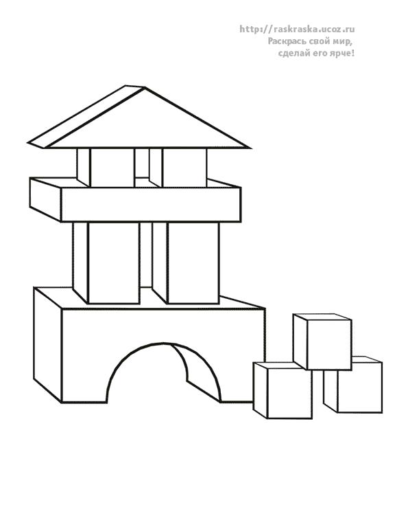 Название: Раскраска домик из кубиков, . Категория: Дом. Теги: Дом.