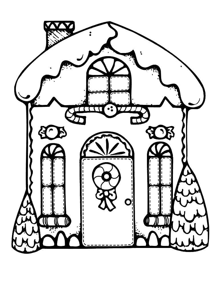 Раскраски Пряничный Домик - Распечатать бесплатно | Gingerbread house, Christmas, Gingerbread