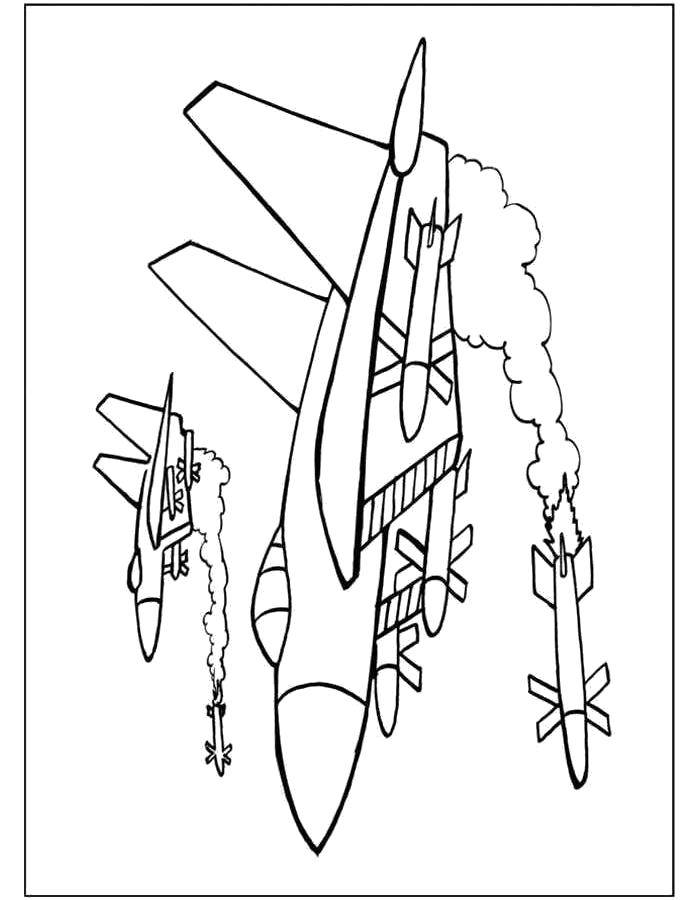 Раскраска Самолёт боевой. самолет