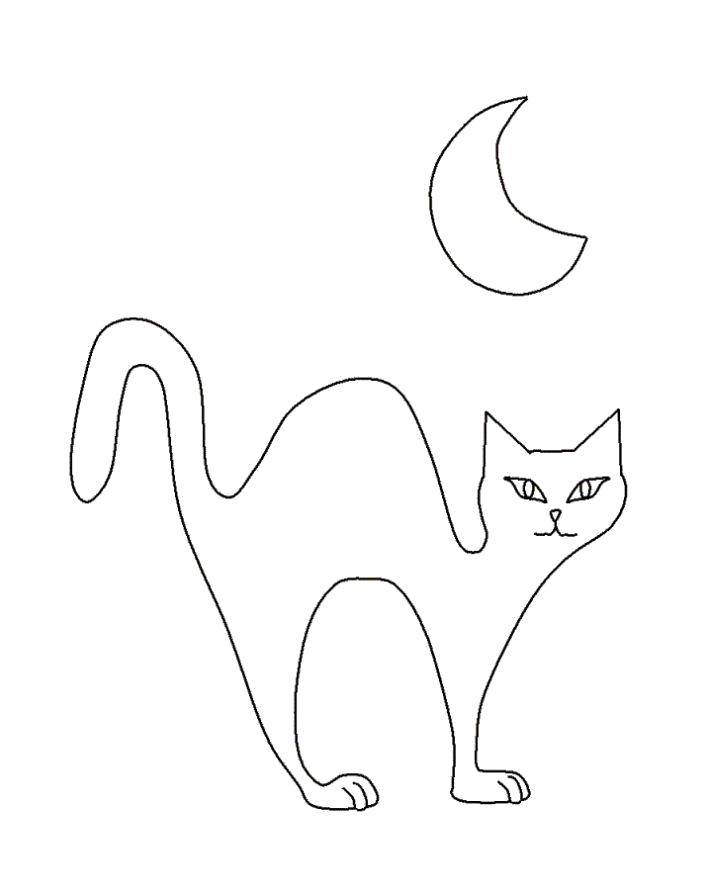 Название: Раскраска  ночная кошка. Категория: Домашние животные. Теги: кошка.